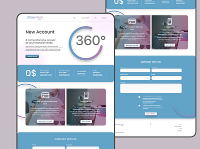 Millenium Bank Landing Page bank banking design figma graphic design landing landing page ui ux