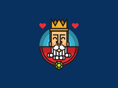 King of Hearts beard crown happy heart king