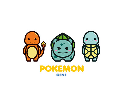 Pokemon GEN1 bulbasaur charmander gen1 illustration illustrator pokemon squirtle vector