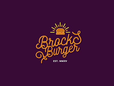 Brocks Burger brocks burger icon logo mark revamp text type