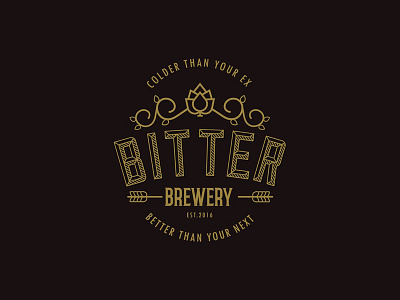Bitter Brewery badge bitter brew brewery graphicdesign illustrator logo type typography vector vintage
