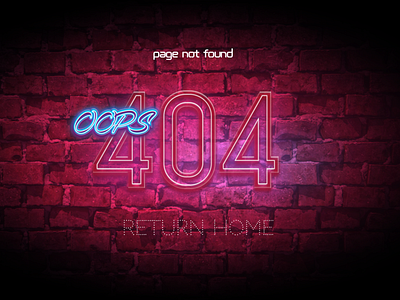 404 Page Concept - Neon