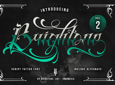 Brightone Vol.2 - Tattoo Font branding font lettering script tattoo typography