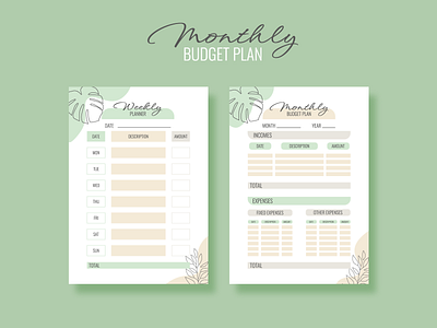 Budget planner monthly template page financial Vector Image