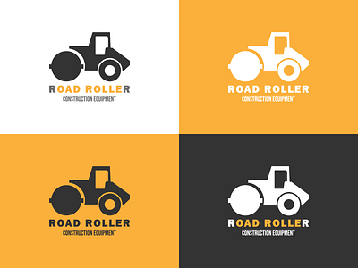 Logo design. Vector illustration road roller.