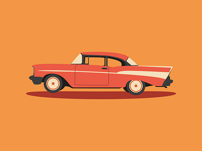 Chevrolet Bel Air Sport Coupe 1957 adobe illustator car design graphic design illustration red retro vector