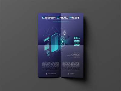 A flyer for the New Technology Festival adobe illustator blue design flyer graphic design illustration isometry smartphone technology vector