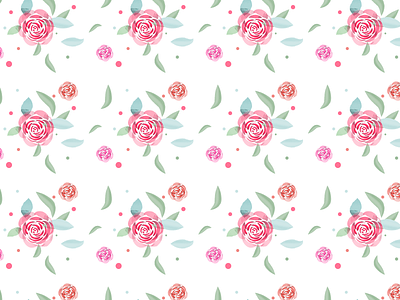 Pattern of watercolor roses