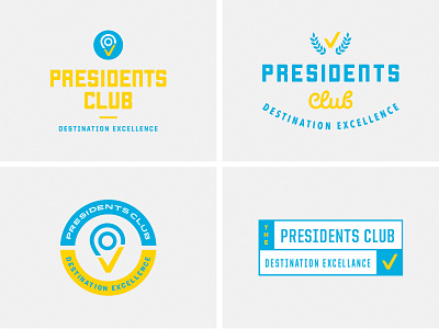 Presidents Club Rebrand badge branding event icon jonesy logo tagline tech type typography