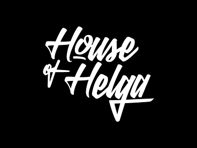 House Of Helga black and white design handlettering identity logo rebrand script
