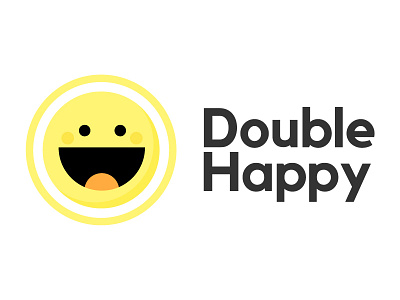 Double Happy logo double happy ice cream identity logo smiley face