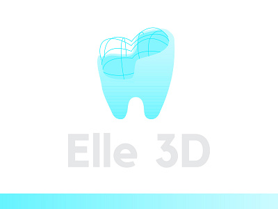 Elle 3D logo blue dental dentist icons logo teeth tooth vector