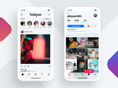 Iphone X Instagram Concept clean concept instagram iphone x iphonex photo social ui white