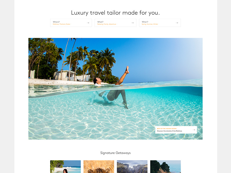 Travel Homepage by Lloyd Wheeler on Dribbble