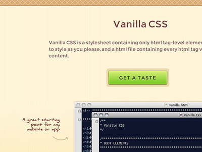 Vanilla CSS Redesign arrows button css handwriting open source splash page vanilla