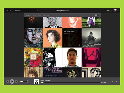 Album View WIP album grid metro minimal music player songs ui