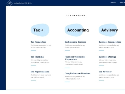 Accounting Services Landing Page clean fintech landing page ui ux