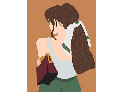 Digital Illustration - Girl with a purse design digital girl hair illustration purse sketchbook