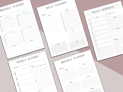 Planner templates sheet. adobe indesign branding catalog design graphic design illustration logo magazine newstter planner