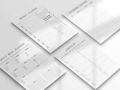 Planner Templates Sheet. adobe indesign branding daily planner graphic design illustration monthly planner newstter planner weekly planner