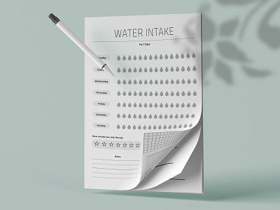 water Intake sheet. graphic design newstter planner planner sheet planner templates water intake water intake planner