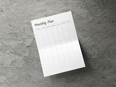 Monthly Planner Sheet.