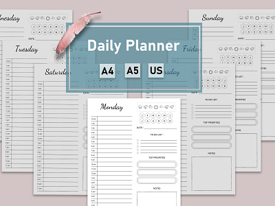 Daily Planner, Printable Planner Graphic by Igraphic Studio