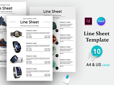 Line Sheet For Wholesale Template white