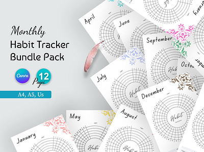 Monthly Habit Tracker Bundle Pack Vol.16 background