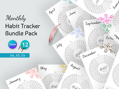 Monthly Habit Tracker Bundle Pack Vol.16