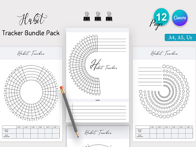 Editable Habit Tracker Bundle Pack background