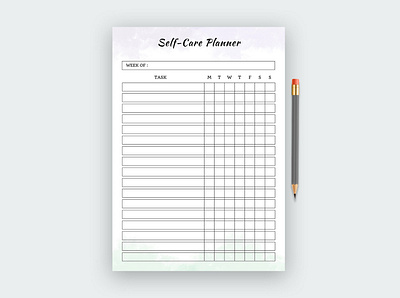 Self-Care Planner Sheet self esteem