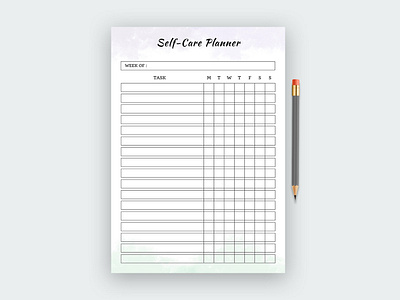 Self-Care Planner Sheet