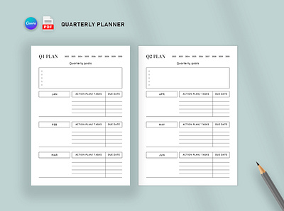 Quarterly Planner plan planner planner bundle planner design planner pages planner sheet planner templates q1 q2 q3 q4