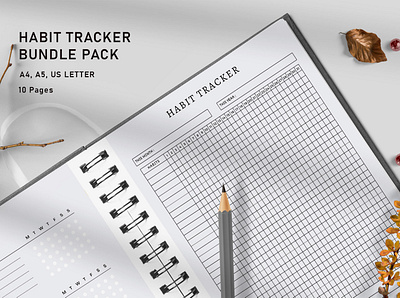 Editable Habit Tracker Bundle Pack plan