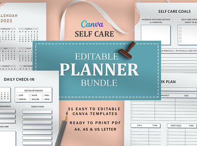 Editable Planner Bundle Pack Vol.21 canva design planner planner bundle planner bundle pack planner design planner page planner pages planner sheet planner template planner templates