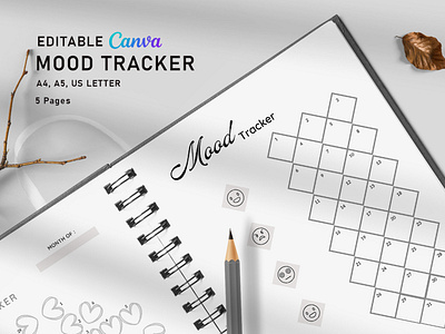 Editable Mood Tracker mood mood tracker mood tracker bundle mood tracker template planner planner design planner sheet planner templates template templates