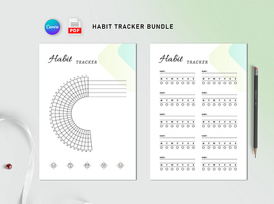 Editable Habit Tracker Bundle Pack a4 size habit tracker habit habit tracker habit tracker bundle