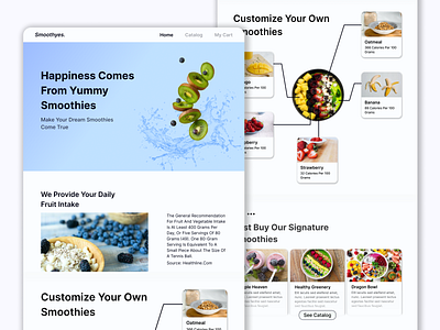 Smoothie Shop Website UI Design design e commerce ecommerce homepage landing page landing page design practice ui ui design uiux user interface web web design web ui website website design website ui