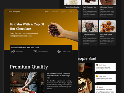 Online Chocolate Store Website UI Design