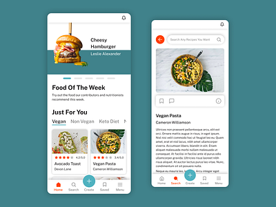 Food App Recipe UI UX Design