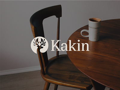 Kakin | Wood Supplier animal brand branding character deer graphic design identity leaves logo wood