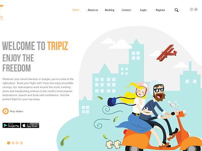 Tripiz Travel landing page ui web landing page