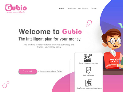 Gubio Landing page branding ui design web landing page