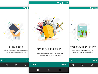 Tripiz Travel App On boarding screen antdroid branding onboarding ui ui design