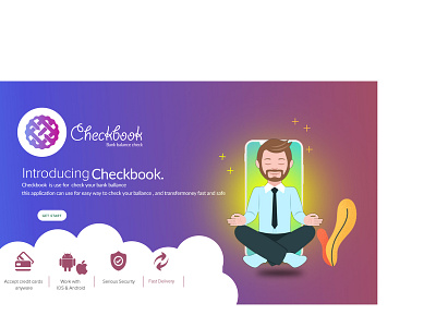 checkbook ui design web landing page