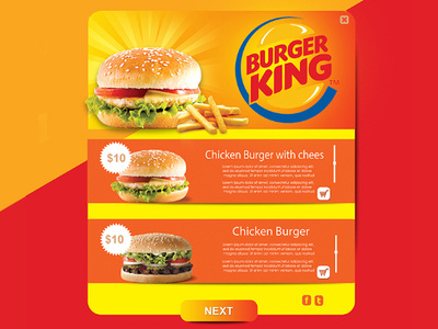 Burger King design ui design