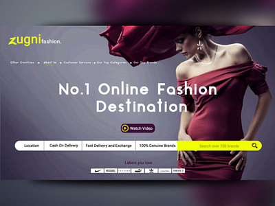 zugni fashion web landing page concept branding ui design web landing page