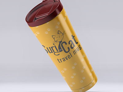 Product Design - Suri the Cat - Travel Mug branding design graphic design logo typography