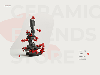 landing page for ceramic studio